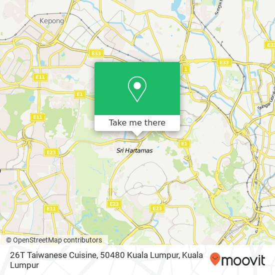 26T Taiwanese Cuisine, 50480 Kuala Lumpur map