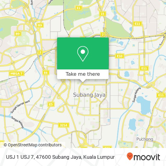 Peta USJ 1 USJ 7, 47600 Subang Jaya