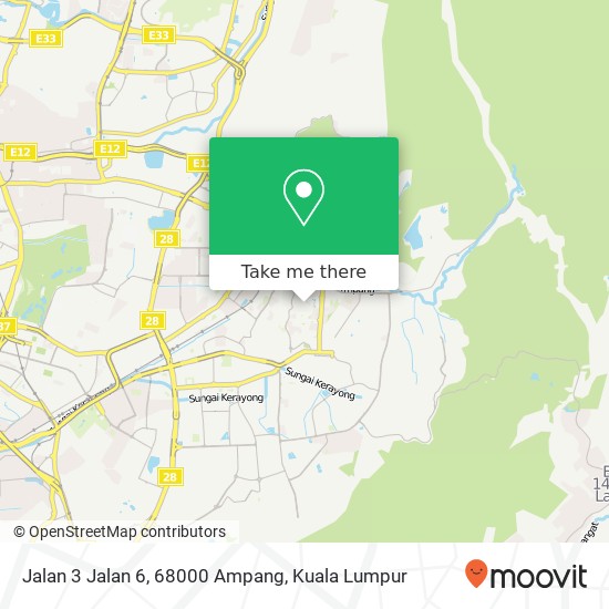 Peta Jalan 3 Jalan 6, 68000 Ampang