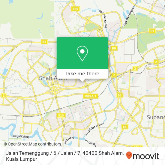 Peta Jalan Temenggung / 6 / Jalan / 7, 40400 Shah Alam