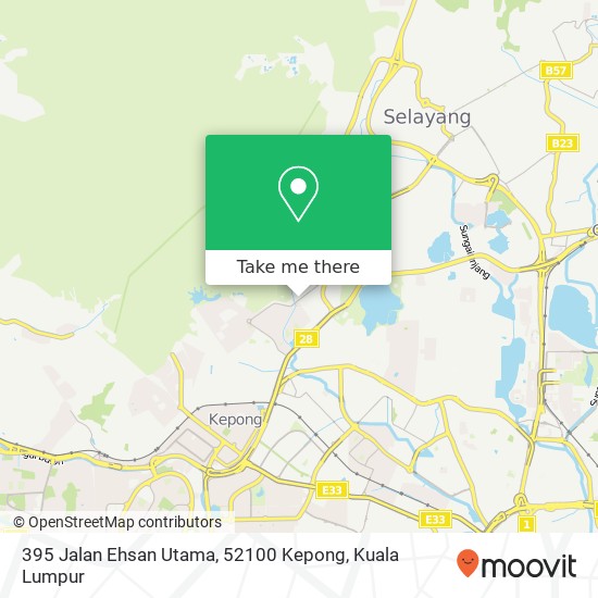 Peta 395 Jalan Ehsan Utama, 52100 Kepong