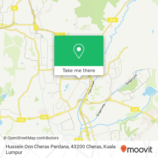Peta Hussein Onn Cheras Perdana, 43200 Cheras