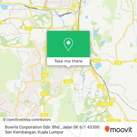 Peta Bowris Corporation Sdn. Bhd., Jalan SK 6 / 1 43300 Seri Kembangan