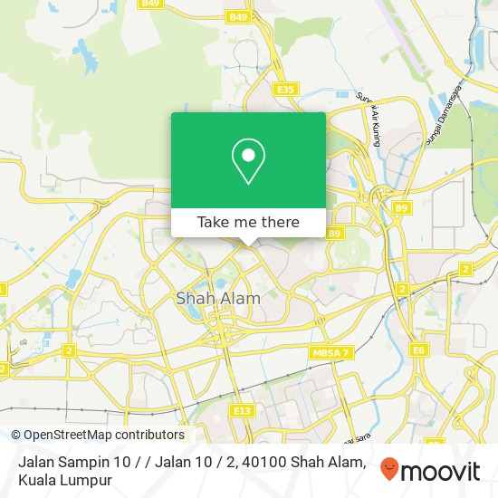 Jalan Sampin 10 / / Jalan 10 / 2, 40100 Shah Alam map