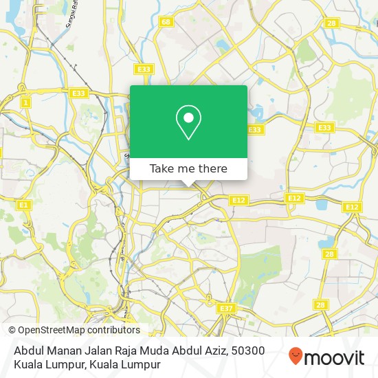 Peta Abdul Manan Jalan Raja Muda Abdul Aziz, 50300 Kuala Lumpur