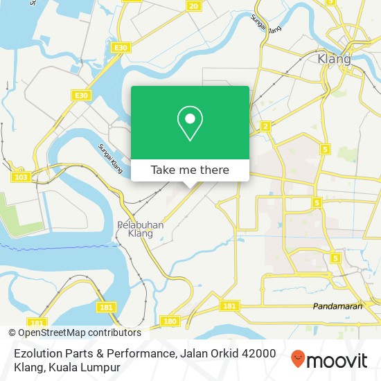 Peta Ezolution Parts & Performance, Jalan Orkid 42000 Klang