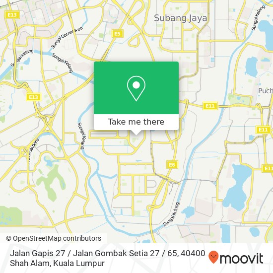 Peta Jalan Gapis 27 / Jalan Gombak Setia 27 / 65, 40400 Shah Alam