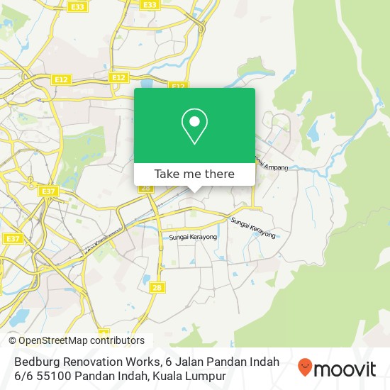 Peta Bedburg Renovation Works, 6 Jalan Pandan Indah 6 / 6 55100 Pandan Indah