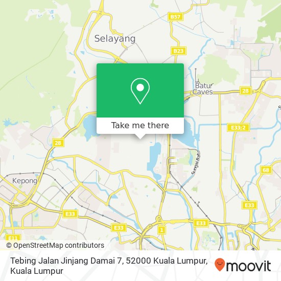 Peta Tebing Jalan Jinjang Damai 7, 52000 Kuala Lumpur