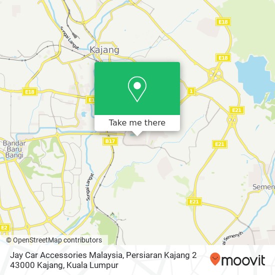 Peta Jay Car Accessories Malaysia, Persiaran Kajang 2 43000 Kajang