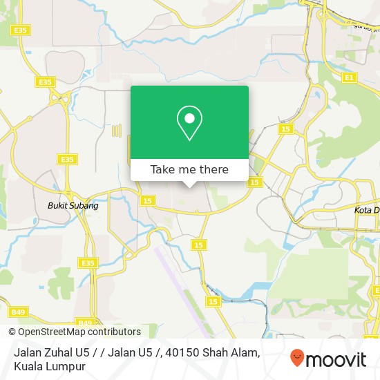 Peta Jalan Zuhal U5 / / Jalan U5 /, 40150 Shah Alam