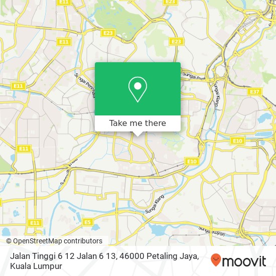 Peta Jalan Tinggi 6 12 Jalan 6 13, 46000 Petaling Jaya