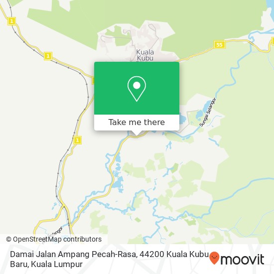 Damai Jalan Ampang Pecah-Rasa, 44200 Kuala Kubu Baru map
