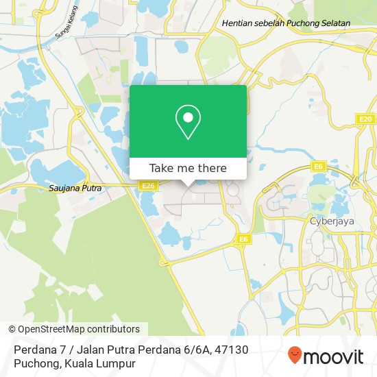 Peta Perdana 7 / Jalan Putra Perdana 6 / 6A, 47130 Puchong