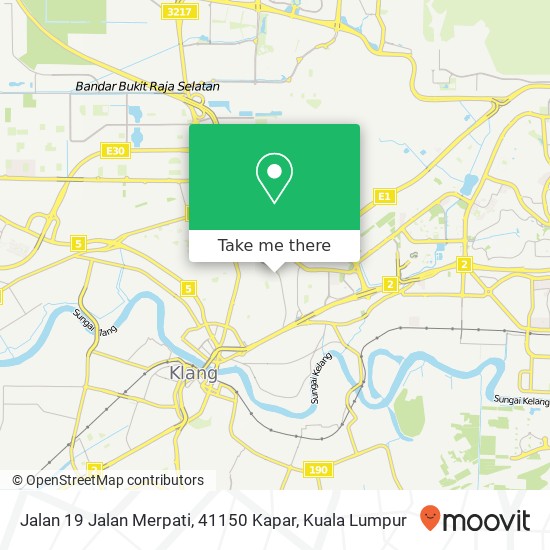 Peta Jalan 19 Jalan Merpati, 41150 Kapar