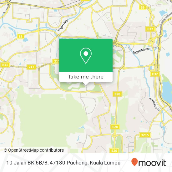 Peta 10 Jalan BK 6B / 8, 47180 Puchong