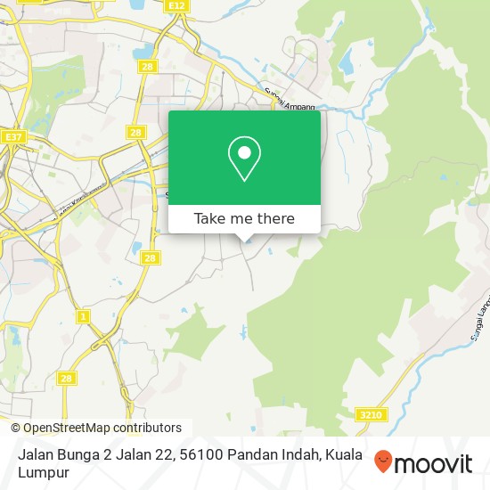 Peta Jalan Bunga 2 Jalan 22, 56100 Pandan Indah