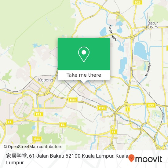 Peta 家居学堂, 61 Jalan Bakau 52100 Kuala Lumpur