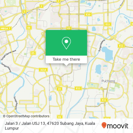 Peta Jalan 3 / Jalan USJ 13, 47620 Subang Jaya