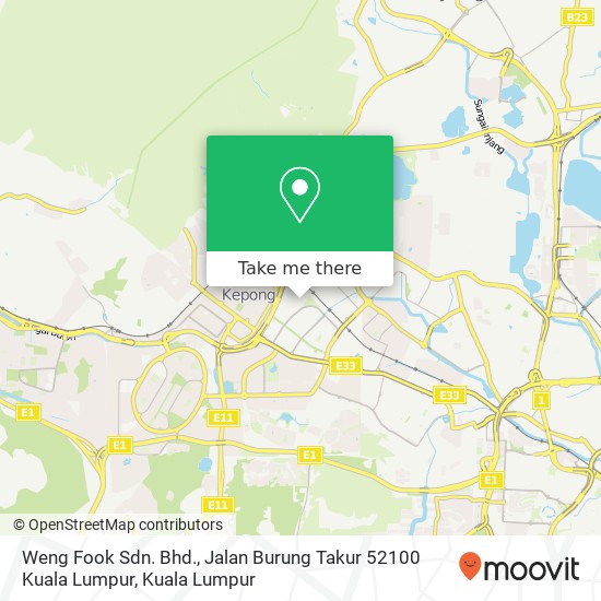 Weng Fook Sdn. Bhd., Jalan Burung Takur 52100 Kuala Lumpur map