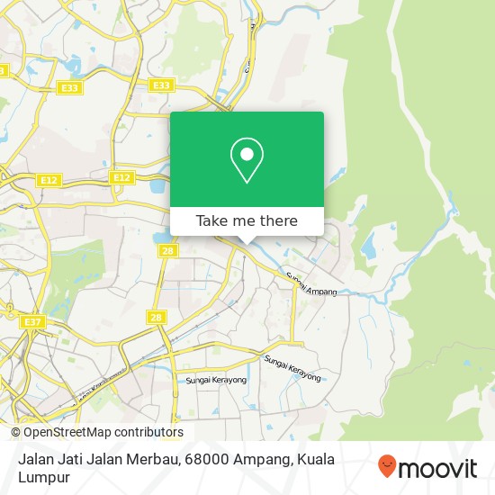 Peta Jalan Jati Jalan Merbau, 68000 Ampang