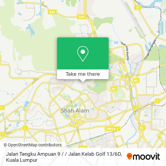 Jalan Tengku Ampuan 9 / / Jalan Kelab Golf 13 / 6D map
