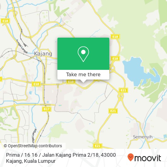 Prima / 16 16 / Jalan Kajang Prima 2 / 18, 43000 Kajang map