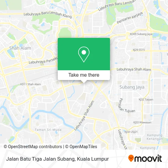 Jalan Batu Tiga Jalan Subang map