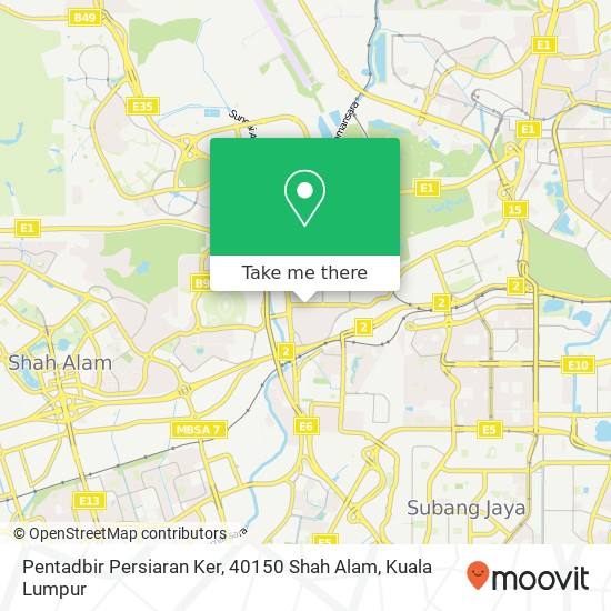 Pentadbir Persiaran Ker, 40150 Shah Alam map