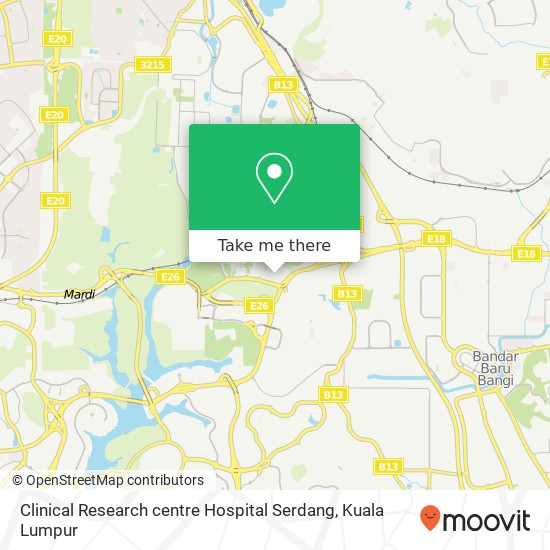 Clinical Research centre Hospital Serdang map