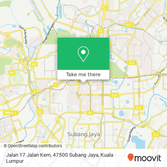 Peta Jalan 17 Jalan Kem, 47500 Subang Jaya