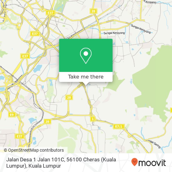 Peta Jalan Desa 1 Jalan 101C, 56100 Cheras (Kuala Lumpur)