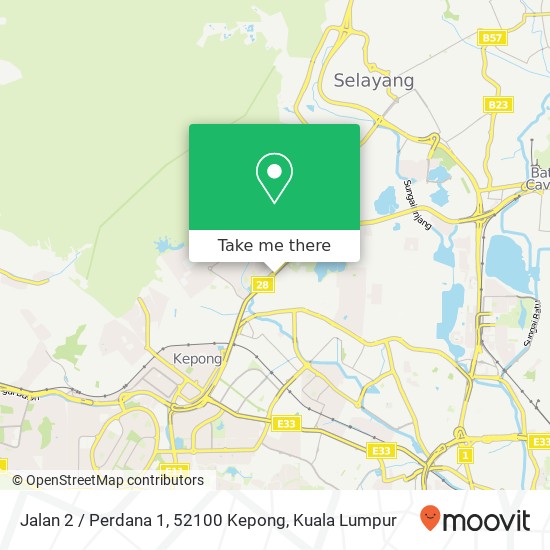 Jalan 2 / Perdana 1, 52100 Kepong map