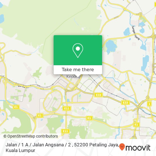 Peta Jalan / 1 A / Jalan Angsana / 2 , 52200 Petaling Jaya