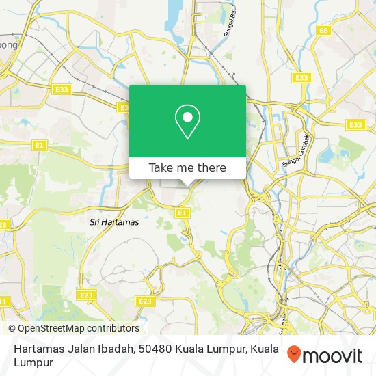 Peta Hartamas Jalan Ibadah, 50480 Kuala Lumpur