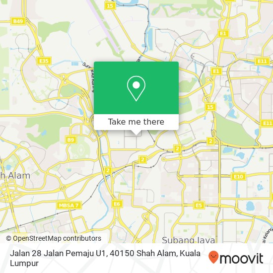 Peta Jalan 28 Jalan Pemaju U1, 40150 Shah Alam