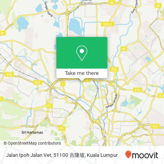 Peta Jalan Ipoh Jalan Vet, 51100 吉隆坡