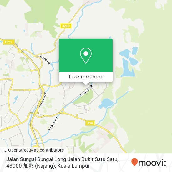 Peta Jalan Sungai Sungai Long Jalan Bukit Satu Satu, 43000 加影 (Kajang)