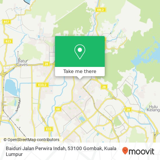 Peta Baiduri Jalan Perwira Indah, 53100 Gombak