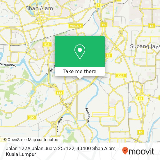 Peta Jalan 122A Jalan Juara 25 / 122, 40400 Shah Alam