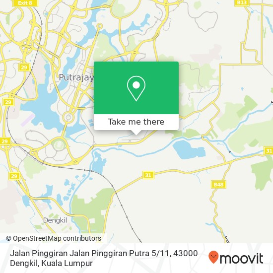 Peta Jalan Pinggiran Jalan Pinggiran Putra 5 / 11, 43000 Dengkil