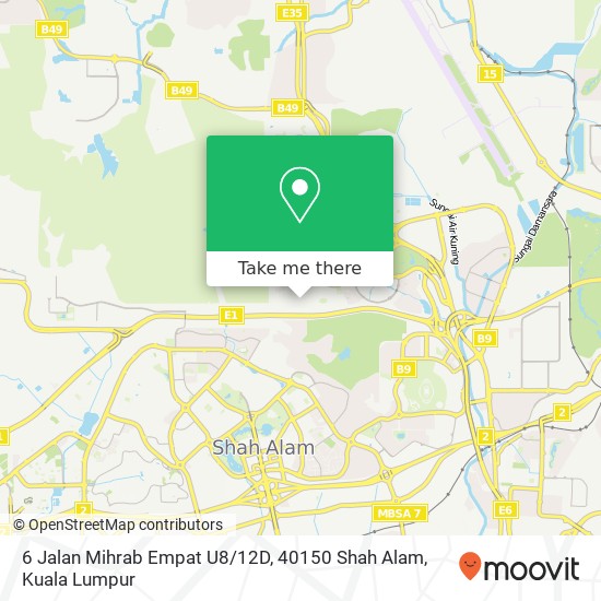 6 Jalan Mihrab Empat U8 / 12D, 40150 Shah Alam map