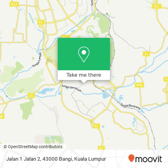 Peta Jalan 1 Jalan 2, 43000 Bangi