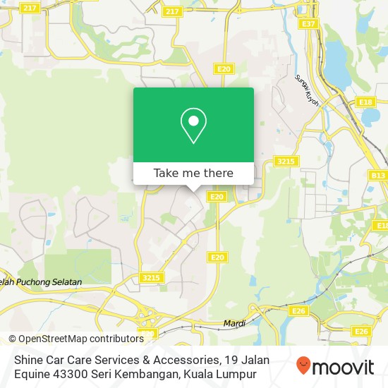 Shine Car Care Services & Accessories, 19 Jalan Equine 43300 Seri Kembangan map