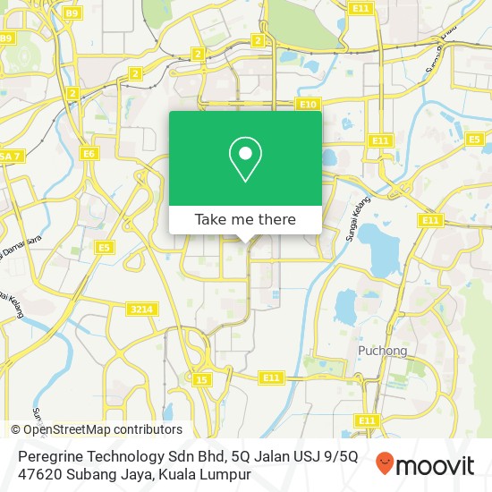 Peregrine Technology Sdn Bhd, 5Q Jalan USJ 9 / 5Q 47620 Subang Jaya map