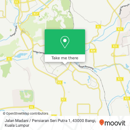 Jalan Madani / Persiaran Seri Putra 1, 43000 Bangi map