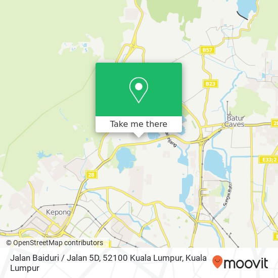 Peta Jalan Baiduri / Jalan 5D, 52100 Kuala Lumpur