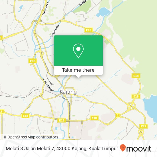 Peta Melati 8 Jalan Melati 7, 43000 Kajang