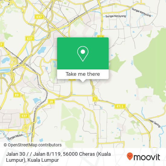 Jalan 30 / / Jalan 8 / 119, 56000 Cheras (Kuala Lumpur) map