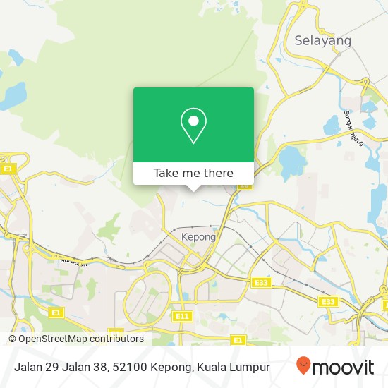 Peta Jalan 29 Jalan 38, 52100 Kepong